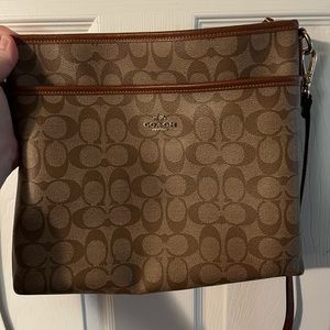 Brown leather crossbody Coach purse